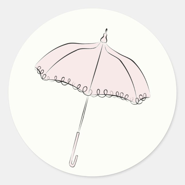 Sticker Rond Parasol rose (Devant)