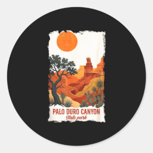 Sticker Rond Parc d'état de Palo Duro Canyon paysage désertique