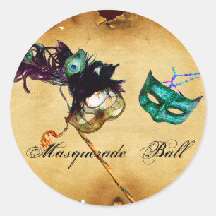 STICKER ROND PARC MARDI GRAS MASQUERADE