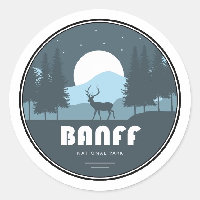 Sticker Rond Parc national Banff Deer (Devant)