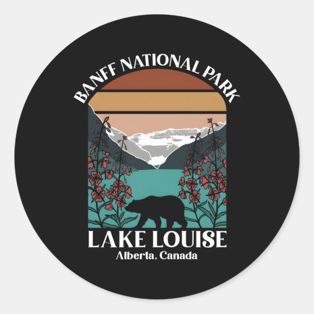 Sticker Rond Parc national Banff Lake Louise Mountains (Devant)