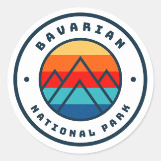 Sticker Rond Parc national bavarois Allemagne Montagne minimali