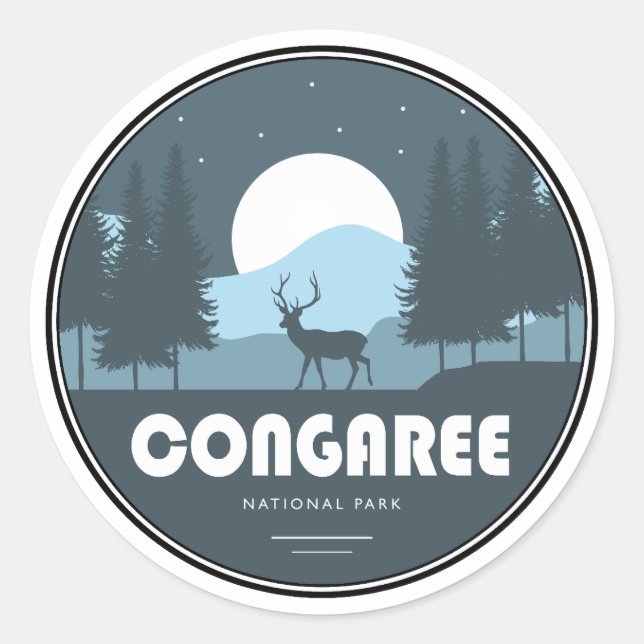 Sticker Rond Parc national de Congaree Deer (Devant)