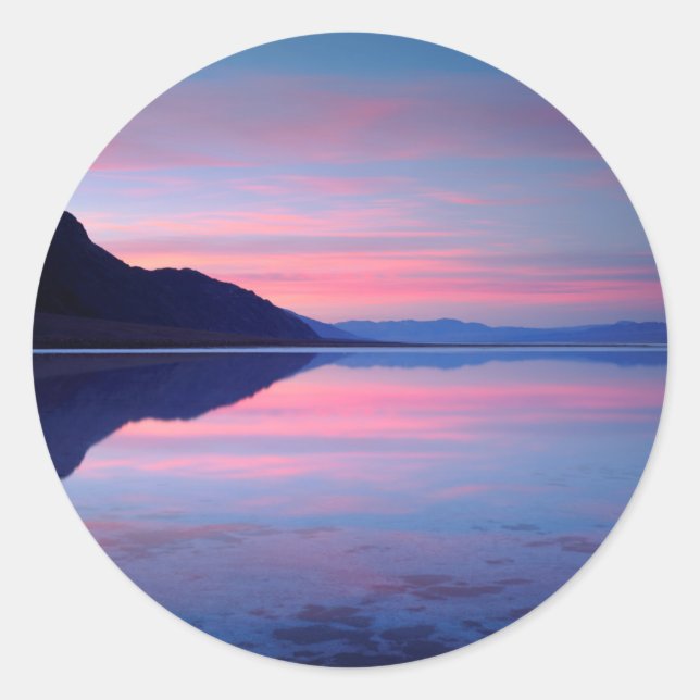Sticker Rond Parc national de Death Valley. Badwater à l'aube (Devant)