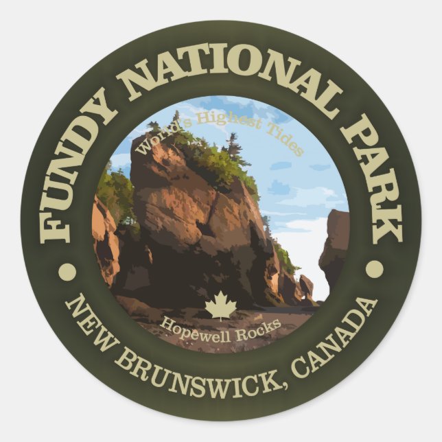 Sticker Rond Parc national de Fundy (Devant)