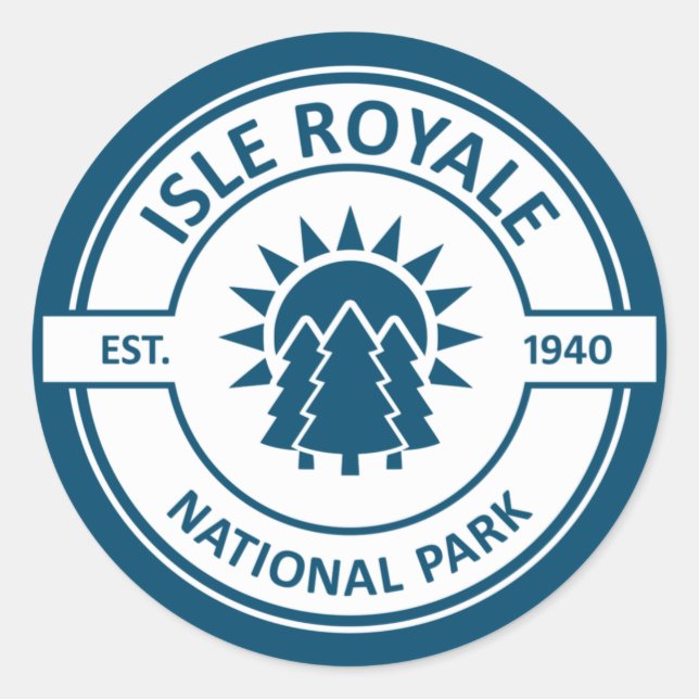 Sticker Rond Parc national de l'Isle Royale (Devant)