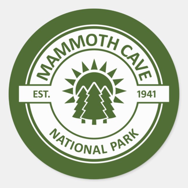 Sticker Rond Parc national de Mammoth Cave Sun Trees (Devant)