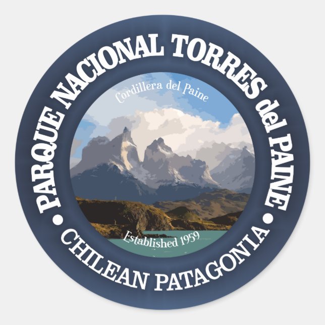 Sticker Rond Parc national de Torres del Paine (Devant)
