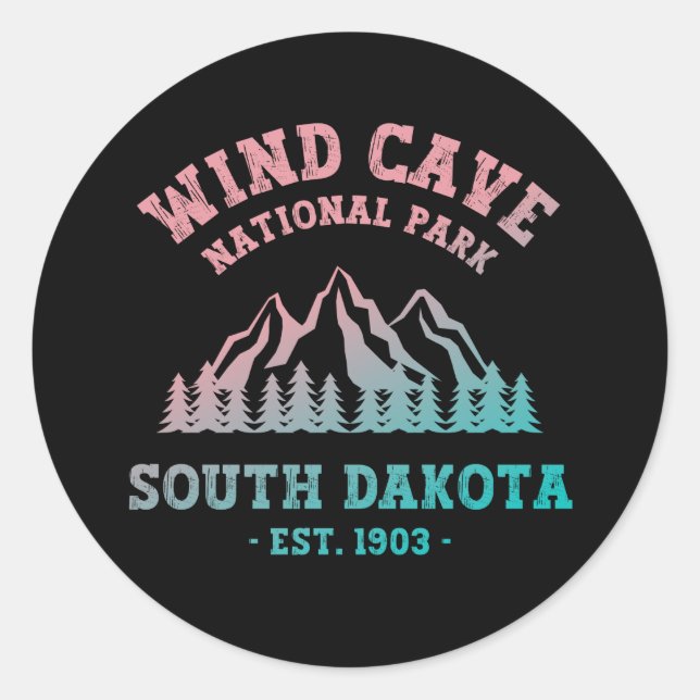 Sticker Rond Parc national de Wind Cave Dakota du Sud (Devant)