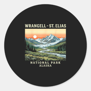 Sticker Rond Parc national de Wrangell-St Elias en Alaska vinta