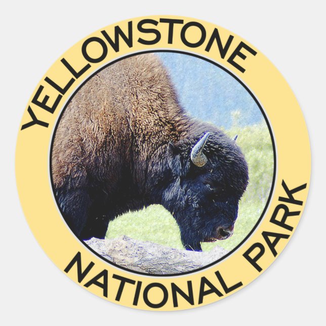 Sticker Rond Parc national de Yellowstone (Devant)