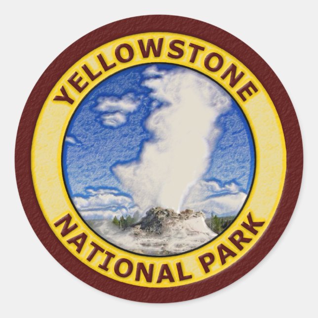 Sticker Rond Parc national de Yellowstone (Devant)