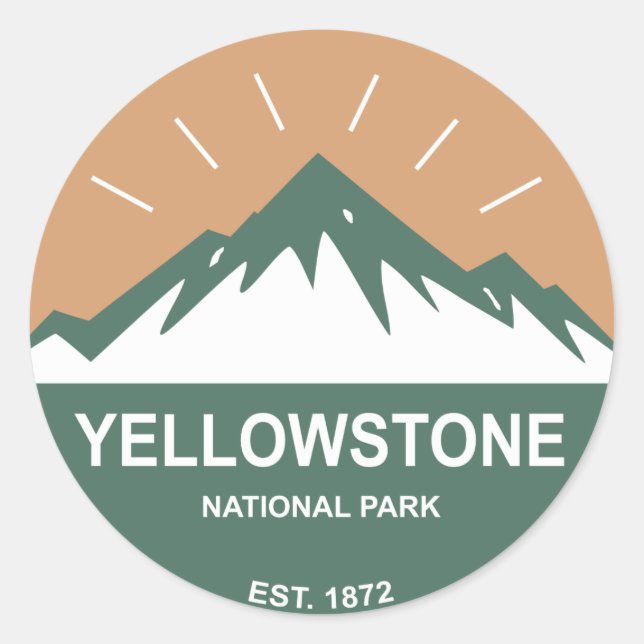 Sticker Rond Parc national de Yellowstone (Devant)