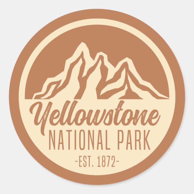 Sticker Rond Parc national de Yellowstone Randonnée Camping (Devant)