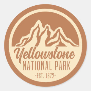 Sticker Rond Parc national de Yellowstone Randonnée Camping