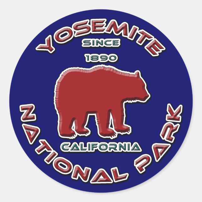 Sticker Rond Parc national de Yosemite (Devant)