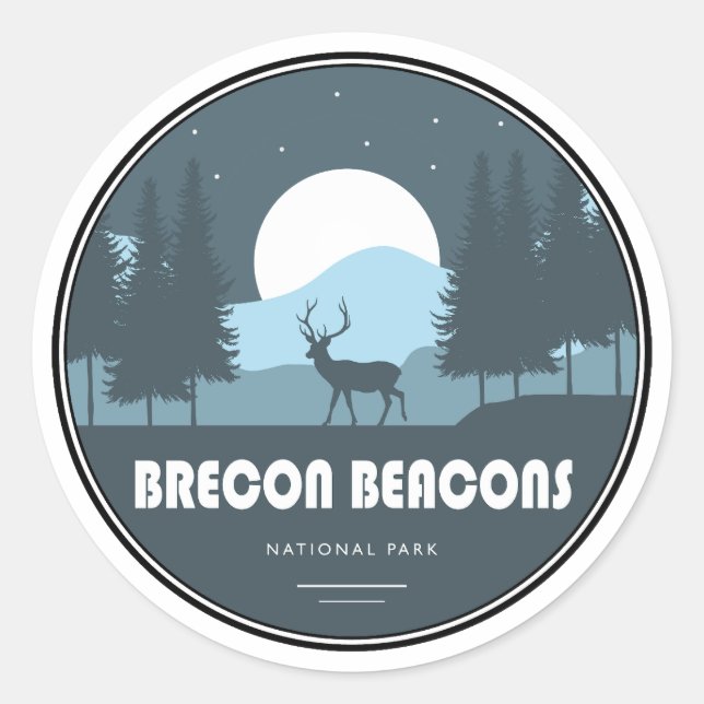Sticker Rond Parc national des Brecon Beacons Deer (Devant)