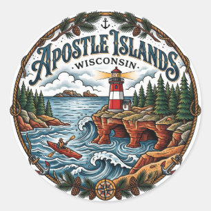 Sticker Rond Parc national des îles Apostle sur le lac Supérieu