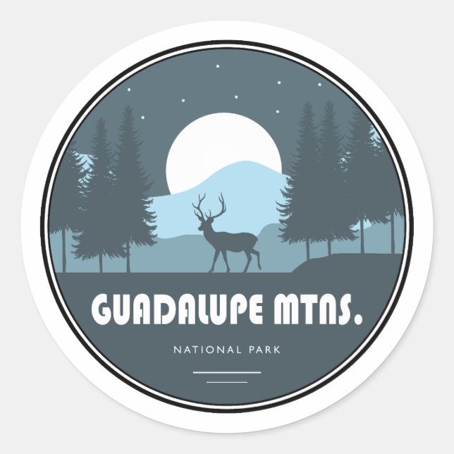 Sticker Rond Parc national des Monts Guadalupe Deer (Devant)