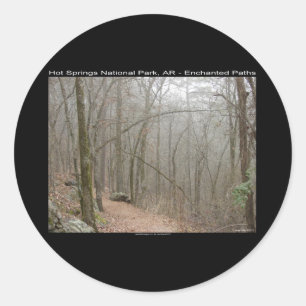 Sticker Rond Parc national des sources chaudes, AR - Chemins en