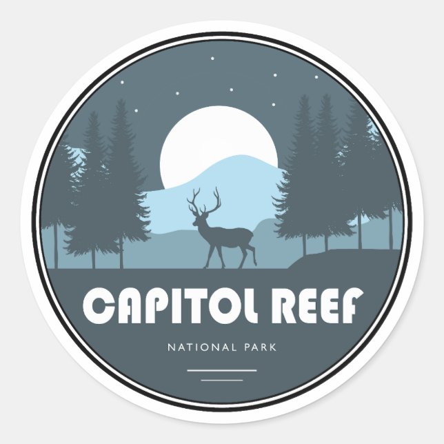Sticker Rond Parc national du Capitol Reef Deer (Devant)