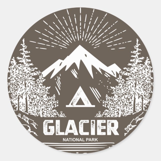 Sticker Rond Parc national du Glacier (Devant)