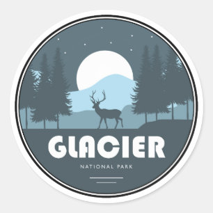 Sticker Rond Parc national du Glacier Deer