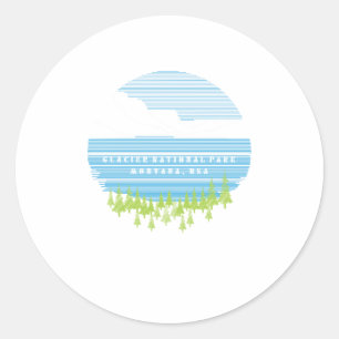 Sticker Rond Parc national du Glacier Montana USA Outdoor