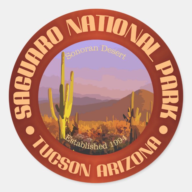 Sticker Rond Parc national du Saguaro (C) (Devant)