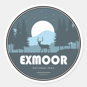 Sticker Rond Parc national Exmoor Deer