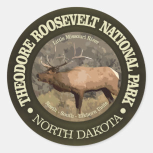 Sticker Rond Parc national Theodore Roosevelt (wapiti)