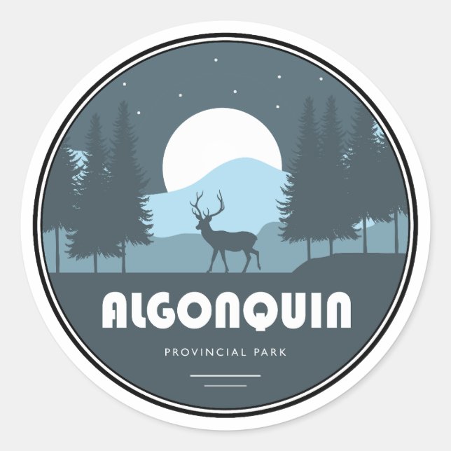 Sticker Rond Parc provincial Algonquin Deer (Devant)