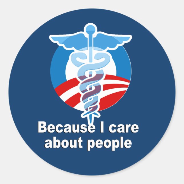 Sticker Rond Parce que je m'intéresse aux gens (Devant)