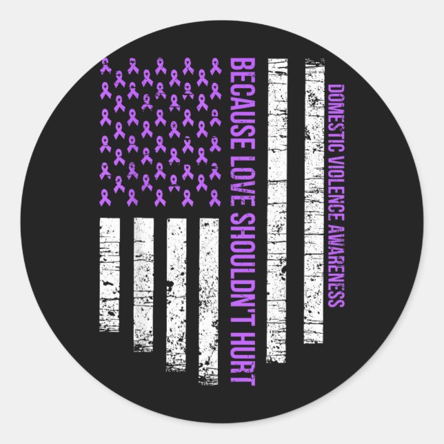 Sticker Rond Parce que l'amour ne devrait pas faire mal Drapeau (Devant)