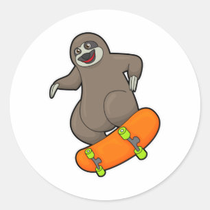 Sticker Rond Parcelle en skate avec skateboard