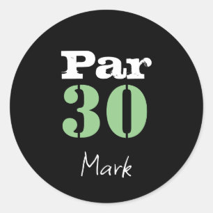 Sticker Rond Parcours de golf de 30 par pour golfeurs de 30e an