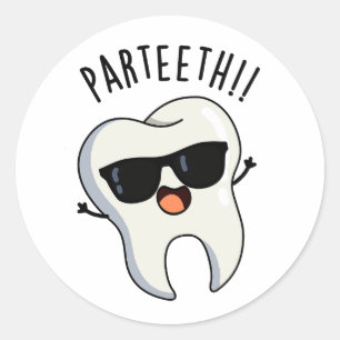 Sticker Rond Pardents Funny Puns Dentaires