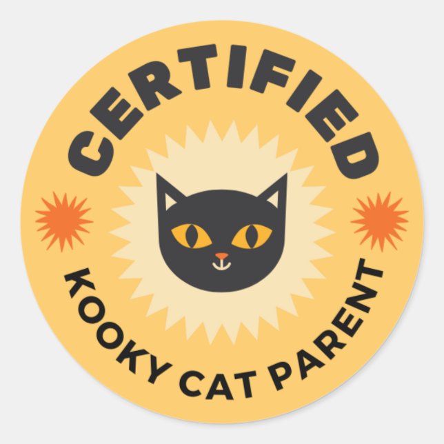 STICKER ROND PARENT DE CHAT DINGUE CERTIFIÉ (Devant)