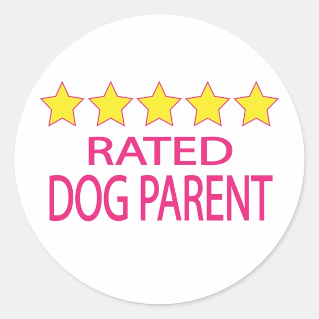 Sticker Rond Parent de chien cinq étoiles (Devant)