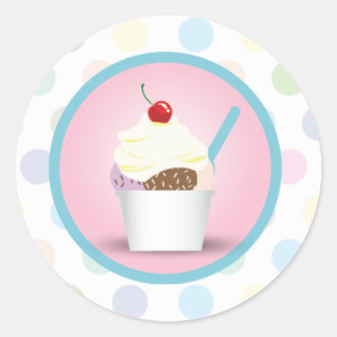 Sticker Rond Parfait de crème glacée