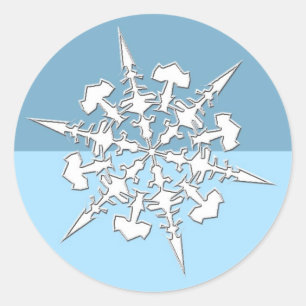 Sticker Rond Parfait Noël Sceau Carte de fin de année Snowflake