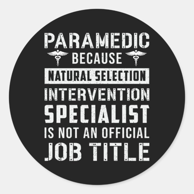 Sticker Rond Parfait parce que sélection naturelle Ambulance EM (Devant)