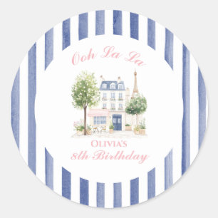 Sticker Rond Paris Anniversaire Café Parisien Tea Party
