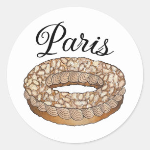 Sticker Rond Paris Brest Pâtisserie Choux France Pâtisserie