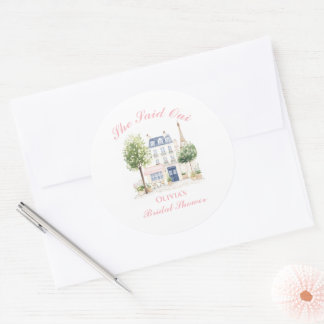 Sticker Rond Paris Bridal Shower Parisian Cafe