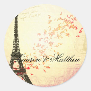 Sticker Rond Paris en amour - Tour Eiffel