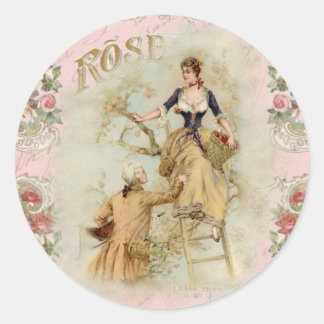 Sticker Rond Paris romantique Amateurs rose shabbychic