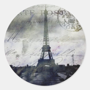 Sticker Rond Paris texturé en Lavande