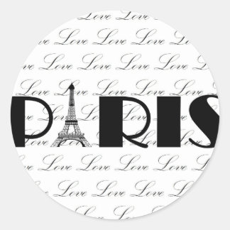 Sticker Rond Paris Tour Eiffel Amour