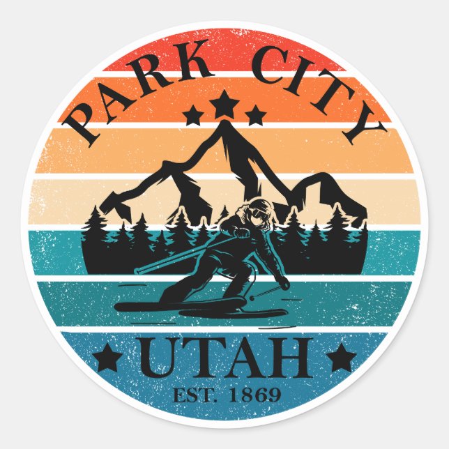 Sticker Rond Park city Utah vintage (Devant)